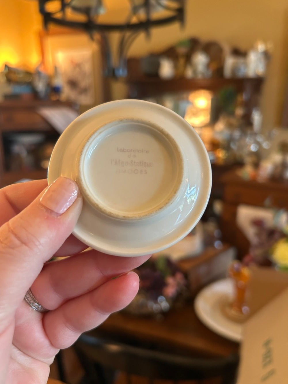 Vintage Limoges Chunky White Floral Butter Pat - Picture 6 of 7